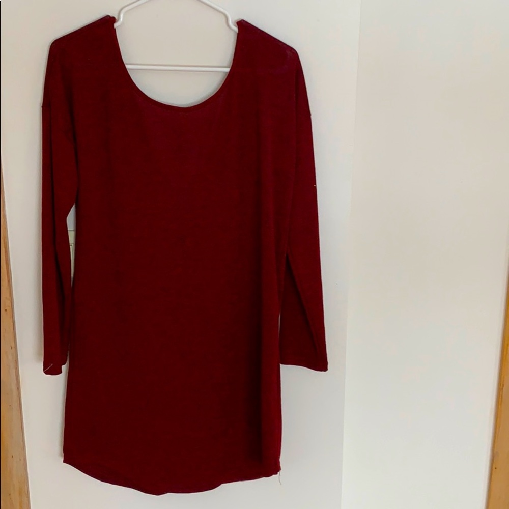 Long sleeve maroon dress